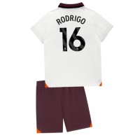 Manchester City Rodri Hernandez #16 Auswärts Trikotsatz Kinder 2023-24 Kurzarm (+ Kurze Hosen)